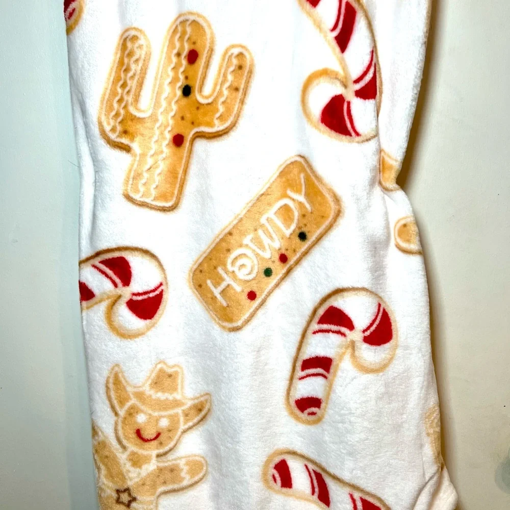 Country Western Gingerbread Cookies Christmas Throw Blanket + Cup w/Lid Cowgirl
